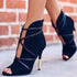 Midnight Grace Pointed Cross-Strap Stiletto Heels