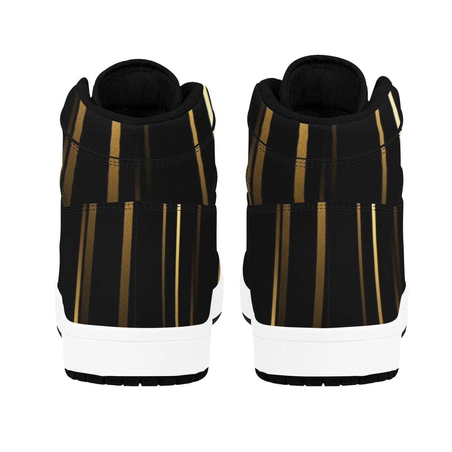 Men's High Top Sneakers Black & Gold
