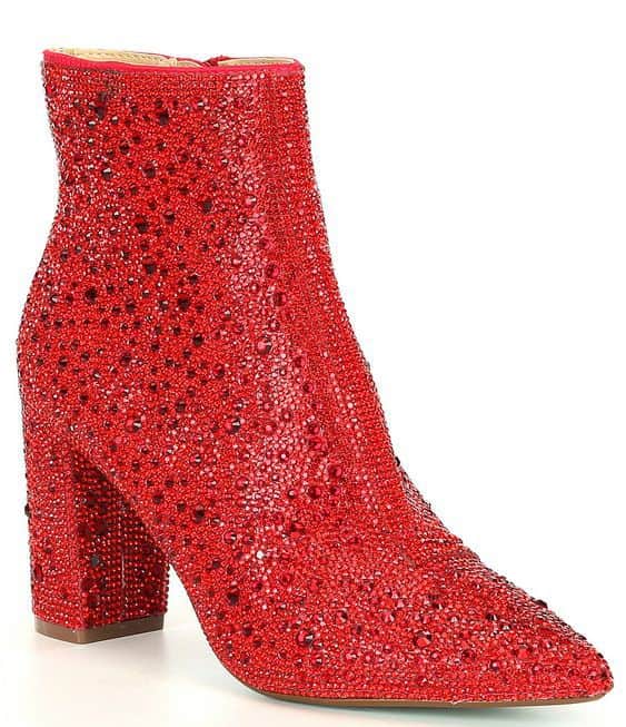 Rhinestone Pointed Toe Fashion Ankle Boots BadAssWear.fi