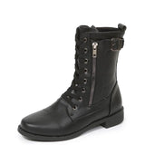 Lace-up Western Boots Cowboy Boots Women Side Zipper Shoes BadAssWear.fi