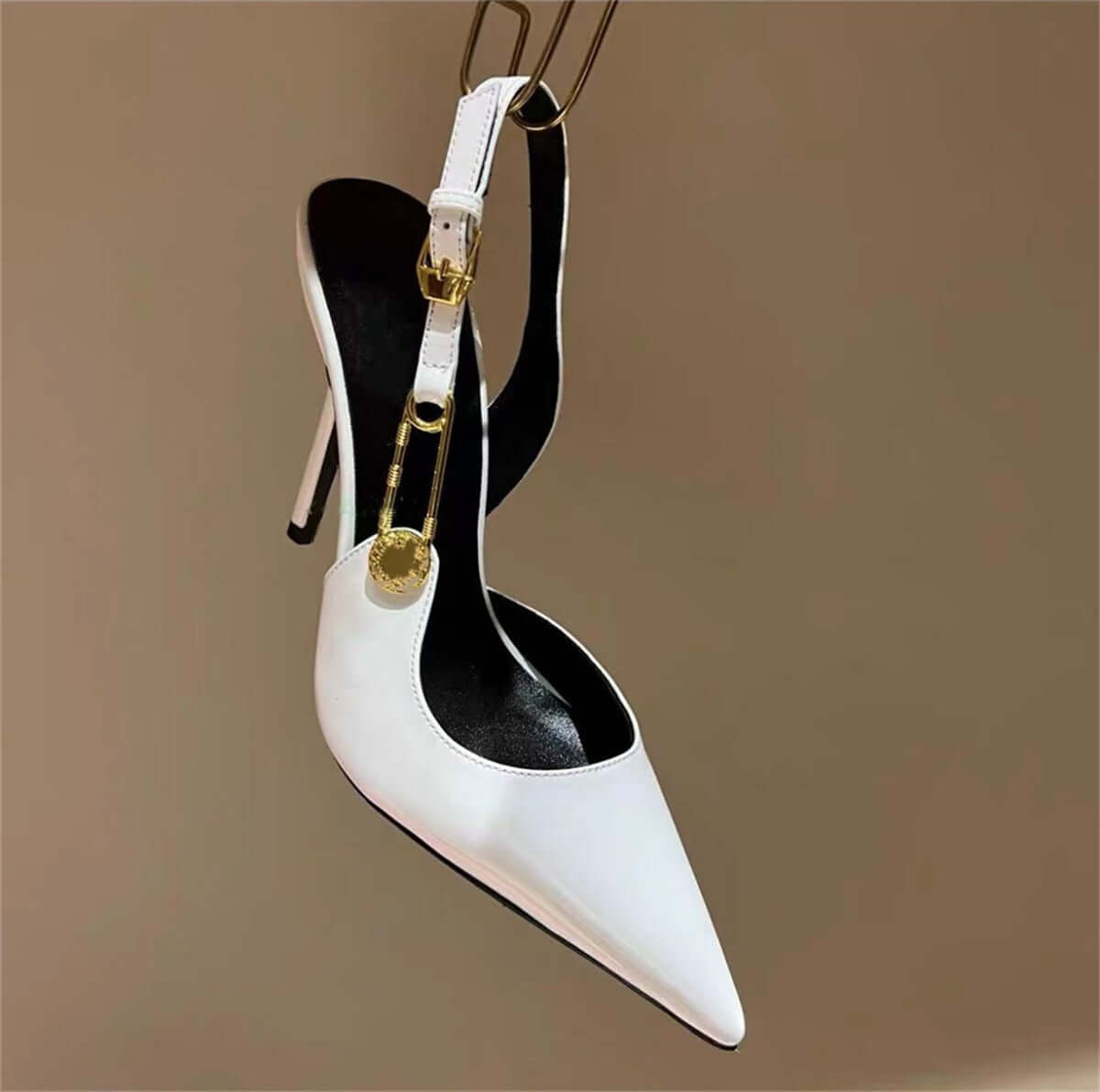 Women's Rhinestone Pointed Toe Strap Decorative High Heels BadAssWear.fi
