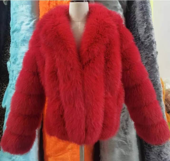 Coat Imitation Fox Fur Women&