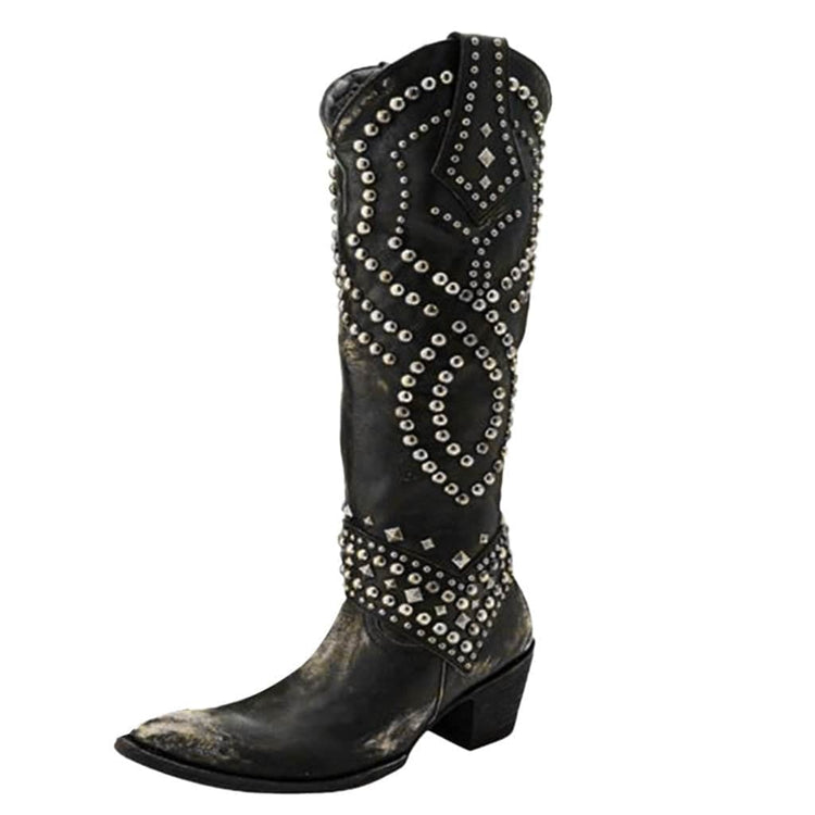 Rivet Female Boots With Chunky Heels BadAssWear.fi