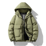 Hooded Down Jacket Men's And Women's White Duck Down Coat Wide Bread Coat BadAssWear.fi
