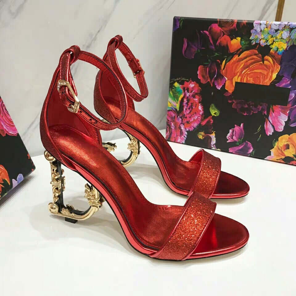 Golden Predator Luxury Panther Detail Platform Heels