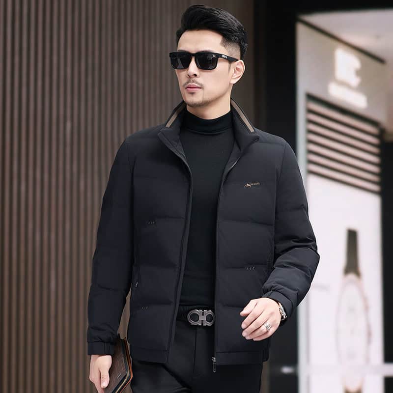 White Duck Down Business Casual Thickening Warm-keeping And Cold-proof Stand Collar Coat BadAssWear.fi