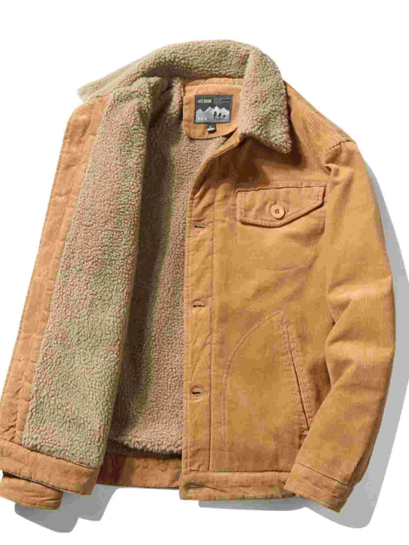 Men's Plus Size Button Up Fleece Jacket BadAssWear.fi
