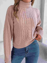 Women’s Cable-Knit Turtleneck Sweater BadAssWear.fi