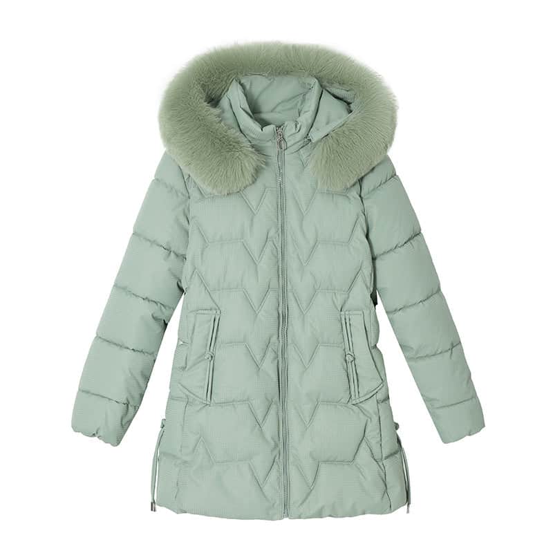 Down Cotton-padded Coat For Women Mid-length BadAssWear.fi
