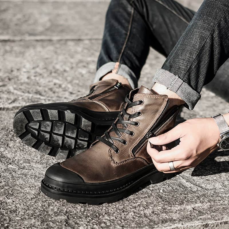 Winter leather Martin boots plus velvet non-slip breathable men's shoes BadAssWear.fi