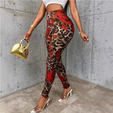 Womens Floral Print Stretchy Waist Leggings BadAssWear.fi