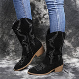 Large size low heel women boots WISH women's leather boots BadAssWear.fi