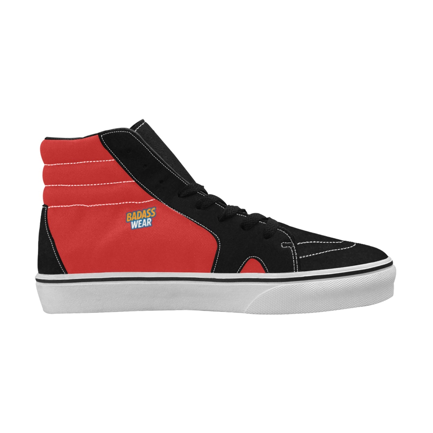 Women's High Top Skateboarding Shoes Black & Red