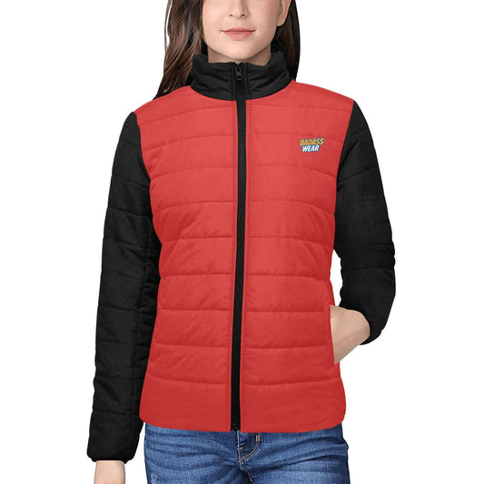 Women’s Red and Black Padded Jacket
