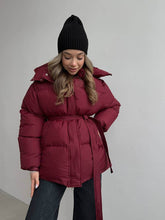 Casual Waist Tight Skinny Slimming Hooded Mid-length Bread Cotton-padded Jacket BadAssWear.fi