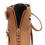 Short Boots Round Toe Leather Boots High Heel Women's Boots BadAssWear.fi