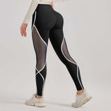 Women's Color Matching Mesh European And American High Waist Yoga Pants BadAssWear.fi