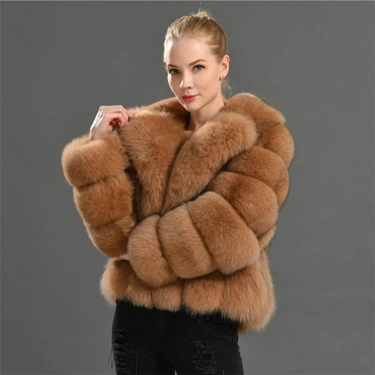 Coat Imitation Fox Fur Women&