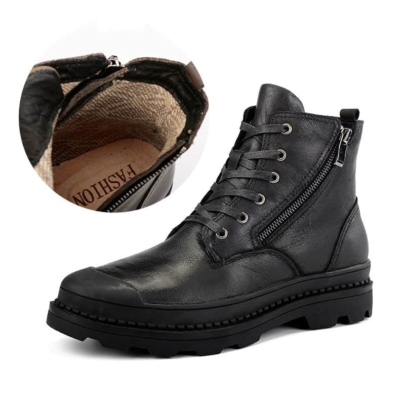 Winter leather Martin boots plus velvet non-slip breathable men's shoes BadAssWear.fi