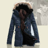 Men Winter Coat Lamb Wool Liner Thick Padded Jacket Men's Cotton Coat BadAssWear.fi