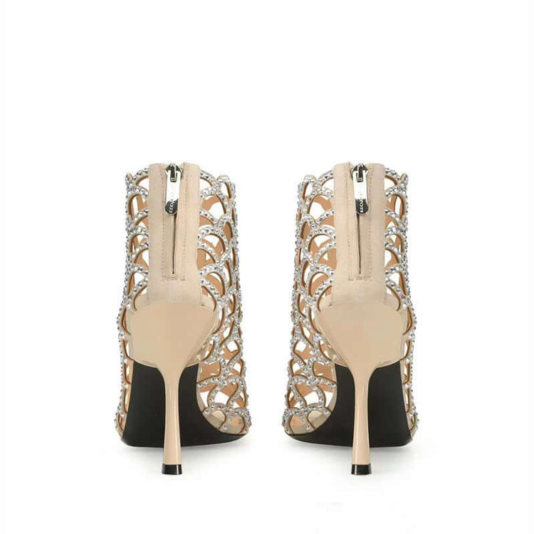 Glimmering Gala Rhinestone Mesh Stiletto Heels