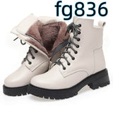 Women's Round Toe Cotton-padded Side Zipper Low Heel Casual Cowhide Shoes BadAssWear.fi