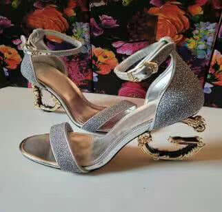 Golden Predator Luxury Panther Detail Platform Heels