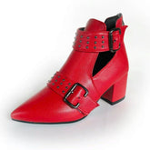 Pointed Toe Plus Size Rivet Short Boots Women BadAssWear.fi