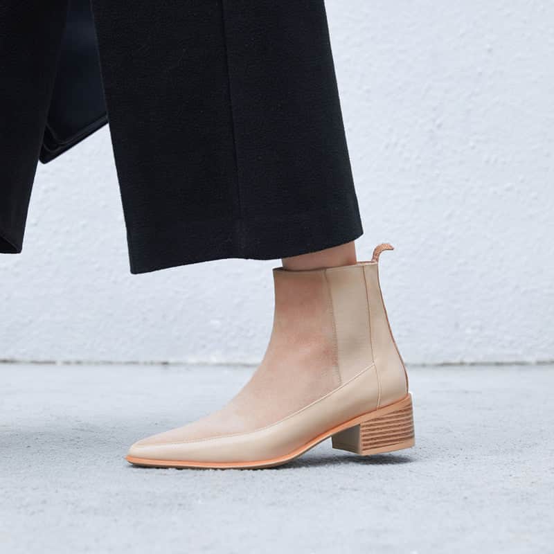 Frosted Martin Boots With Mid-heel Ankle Boots BadAssWear.fi