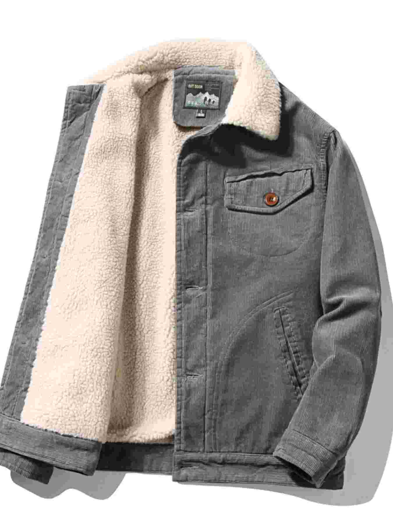Men's Plus Size Button Up Fleece Jacket BadAssWear.fi