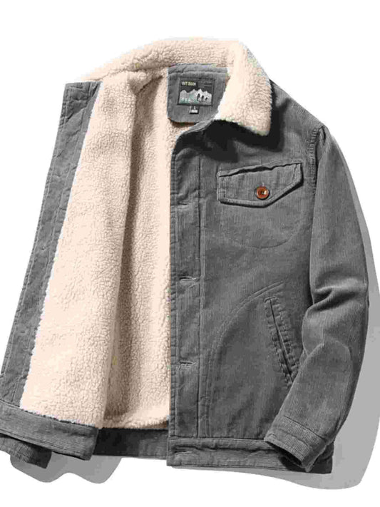 Men's Plus Size Button Up Fleece Jacket BadAssWear.fi