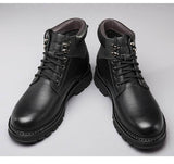 Winter Leather Martin Boots Men's Shoes High Top British BadAssWear.fi