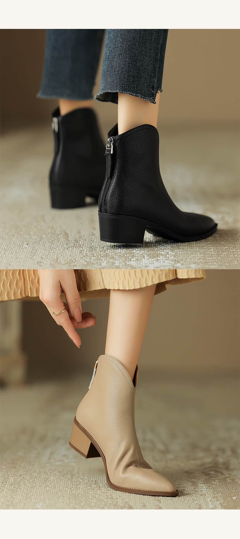 Simple Solid Color And Nude Ankle Boots For Women BadAssWear.fi