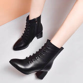 British Style Double Breasted Chunky Heel Fashion Boots BadAssWear.fi