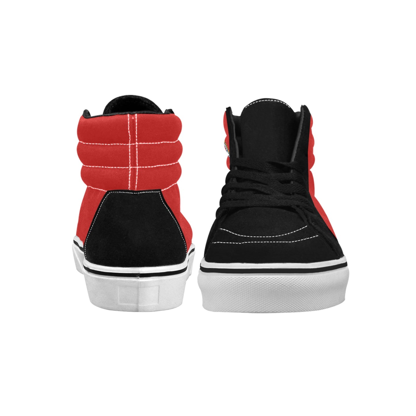 Women's High Top Skateboarding Shoes Black & Red