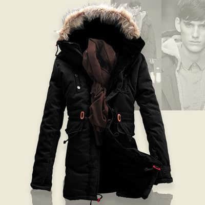 Men Winter Coat Lamb Wool Liner Thick Padded Jacket Men&
