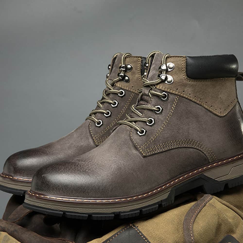 Winter Leather Martin Boots Men's Shoes High Top British BadAssWear.fi
