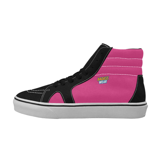 Women's High Top Skateboarding Shoes Black & pink