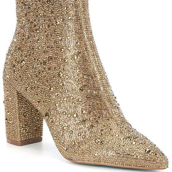 Rhinestone Pointed Toe Fashion Ankle Boots BadAssWear.fi