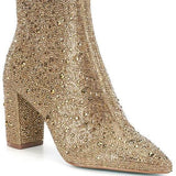 Rhinestone Pointed Toe Fashion Ankle Boots BadAssWear.fi