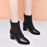 British Style Double Breasted Chunky Heel Fashion Boots BadAssWear.fi