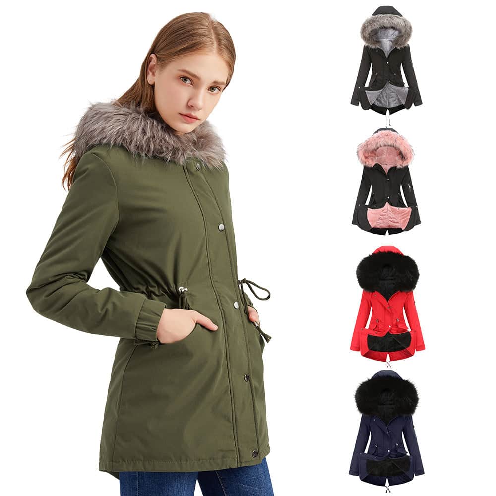Parka Cotton-padded Coat Mid-length Hooded BadAssWear.fi
