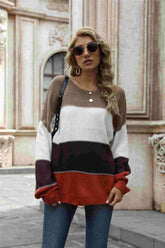 Angel Wings Color Block Round Neck Sweater BadAssWear.fi