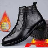 Men's Shoes Winter High-top Leather Shoes Fleece-lined Warm BadAssWear.fi