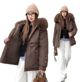 Fleece-lined Thickened Cotton Clothing Female Large Fur Collar Quilted Jacket BadAssWear.fi