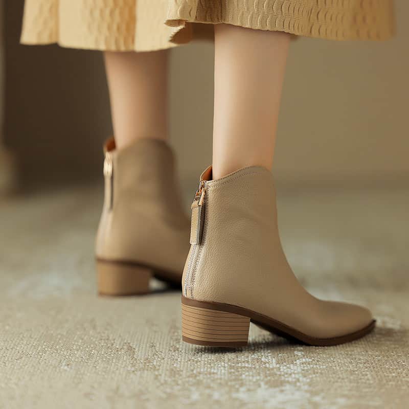 Simple Solid Color And Nude Ankle Boots For Women BadAssWear.fi