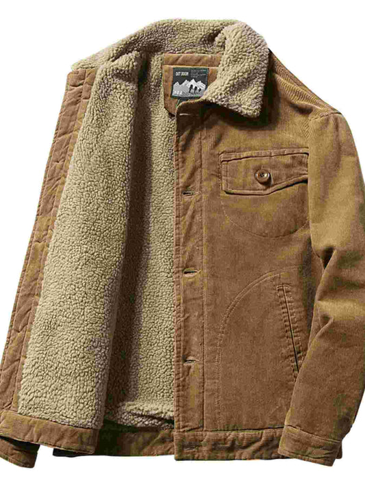 Men's Plus Size Button Up Fleece Jacket BadAssWear.fi