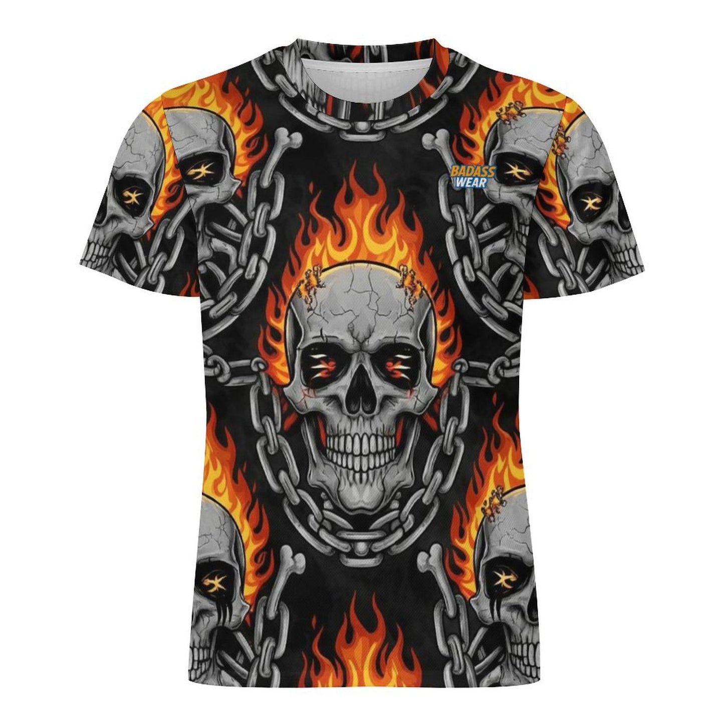 Ice Silk Skull & Chains Tee: Cool Comfort & Bold Style