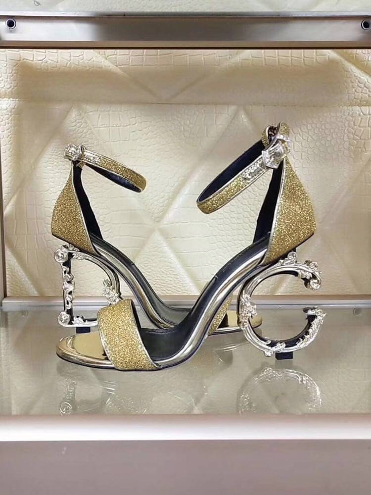 Golden Predator Luxury Panther Detail Platform Heels