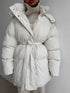 Casual Waist Tight Skinny Slimming Hooded Mid-length Bread Cotton-padded Jacket BadAssWear.fi